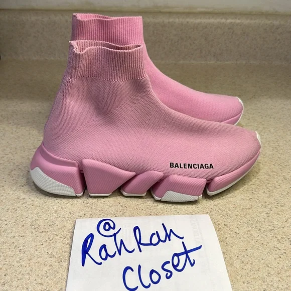 Balenciaga Knit Speed 2.0 Sneaker Womens Size: 8 Light Pink - Picture 5 of 7